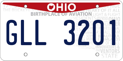 OH license plate GLL3201