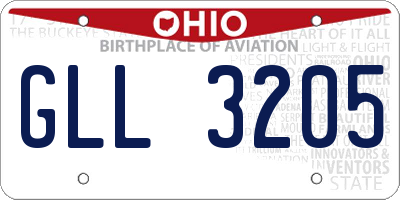 OH license plate GLL3205