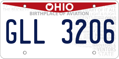 OH license plate GLL3206