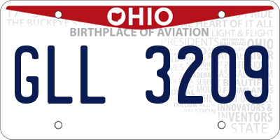 OH license plate GLL3209