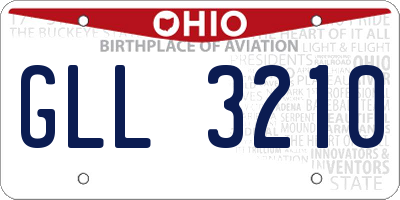 OH license plate GLL3210