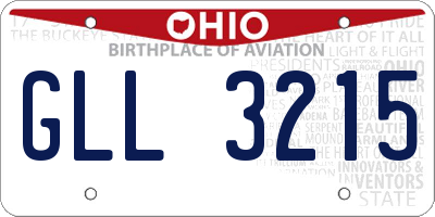 OH license plate GLL3215