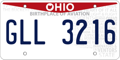 OH license plate GLL3216