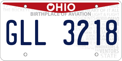 OH license plate GLL3218