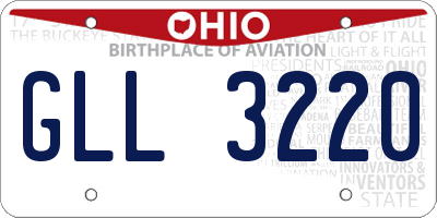 OH license plate GLL3220