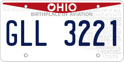 OH license plate GLL3221
