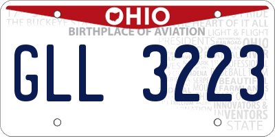 OH license plate GLL3223