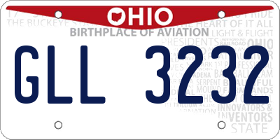 OH license plate GLL3232