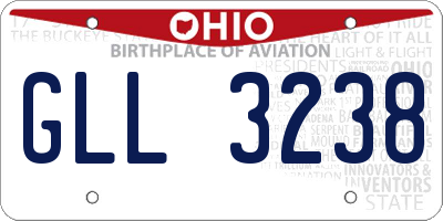 OH license plate GLL3238