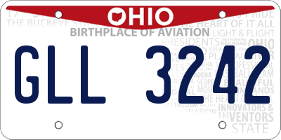 OH license plate GLL3242