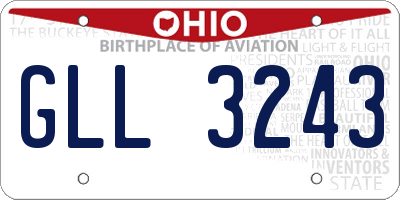 OH license plate GLL3243