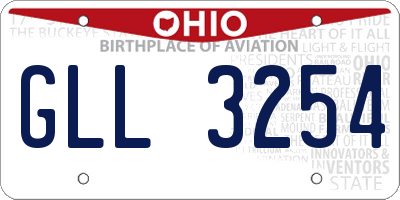 OH license plate GLL3254