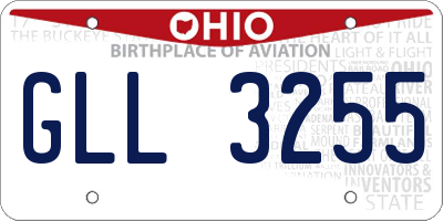 OH license plate GLL3255