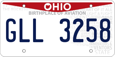 OH license plate GLL3258