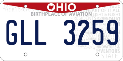 OH license plate GLL3259