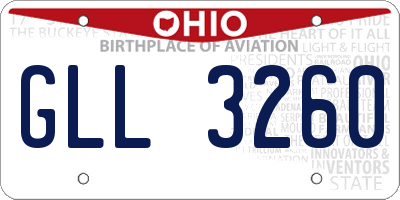 OH license plate GLL3260