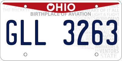 OH license plate GLL3263