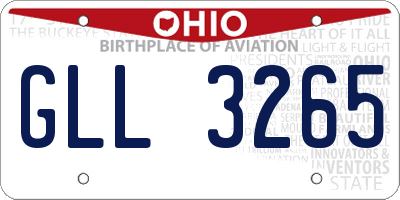 OH license plate GLL3265