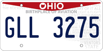 OH license plate GLL3275