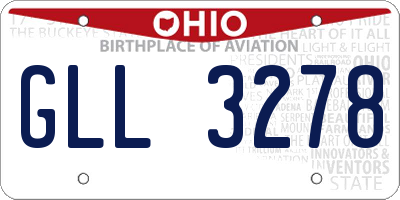 OH license plate GLL3278