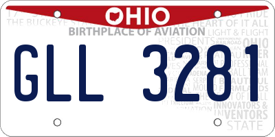 OH license plate GLL3281