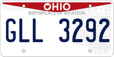 OH license plate GLL3292