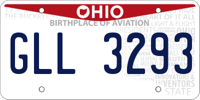 OH license plate GLL3293
