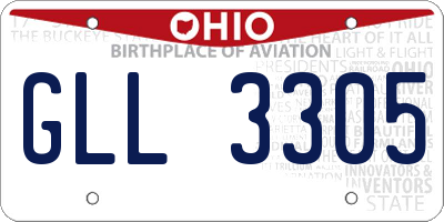 OH license plate GLL3305