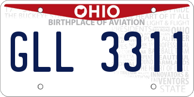 OH license plate GLL3311
