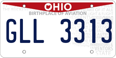OH license plate GLL3313