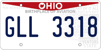 OH license plate GLL3318