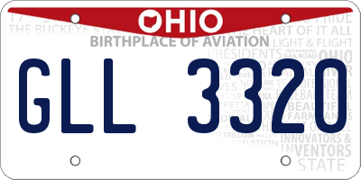 OH license plate GLL3320