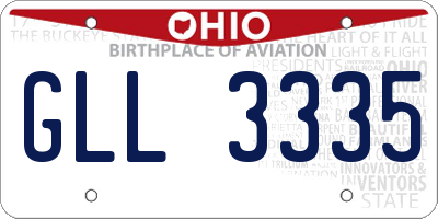 OH license plate GLL3335