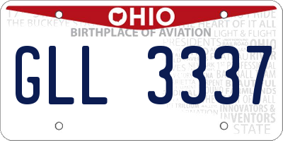 OH license plate GLL3337