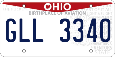 OH license plate GLL3340