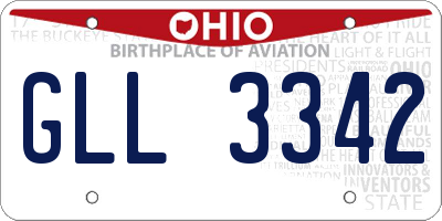 OH license plate GLL3342