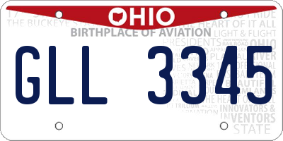 OH license plate GLL3345