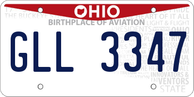 OH license plate GLL3347