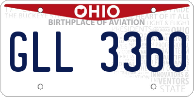OH license plate GLL3360
