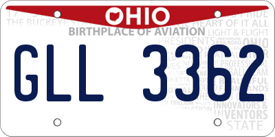 OH license plate GLL3362