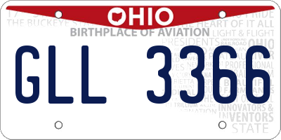OH license plate GLL3366