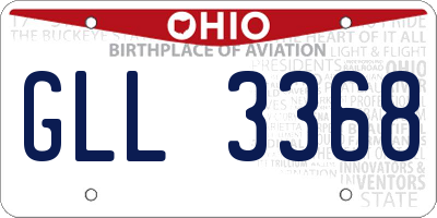 OH license plate GLL3368