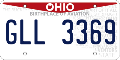 OH license plate GLL3369