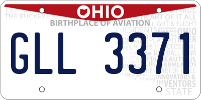 OH license plate GLL3371