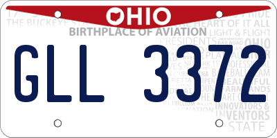 OH license plate GLL3372
