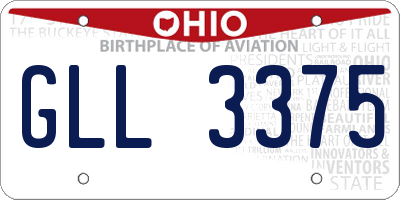 OH license plate GLL3375