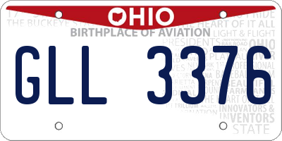 OH license plate GLL3376