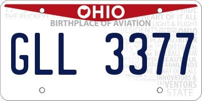 OH license plate GLL3377
