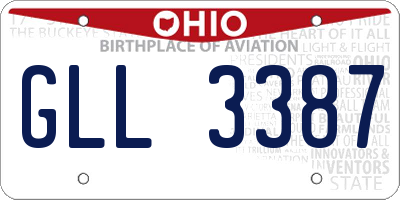 OH license plate GLL3387
