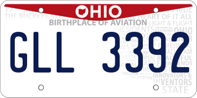 OH license plate GLL3392